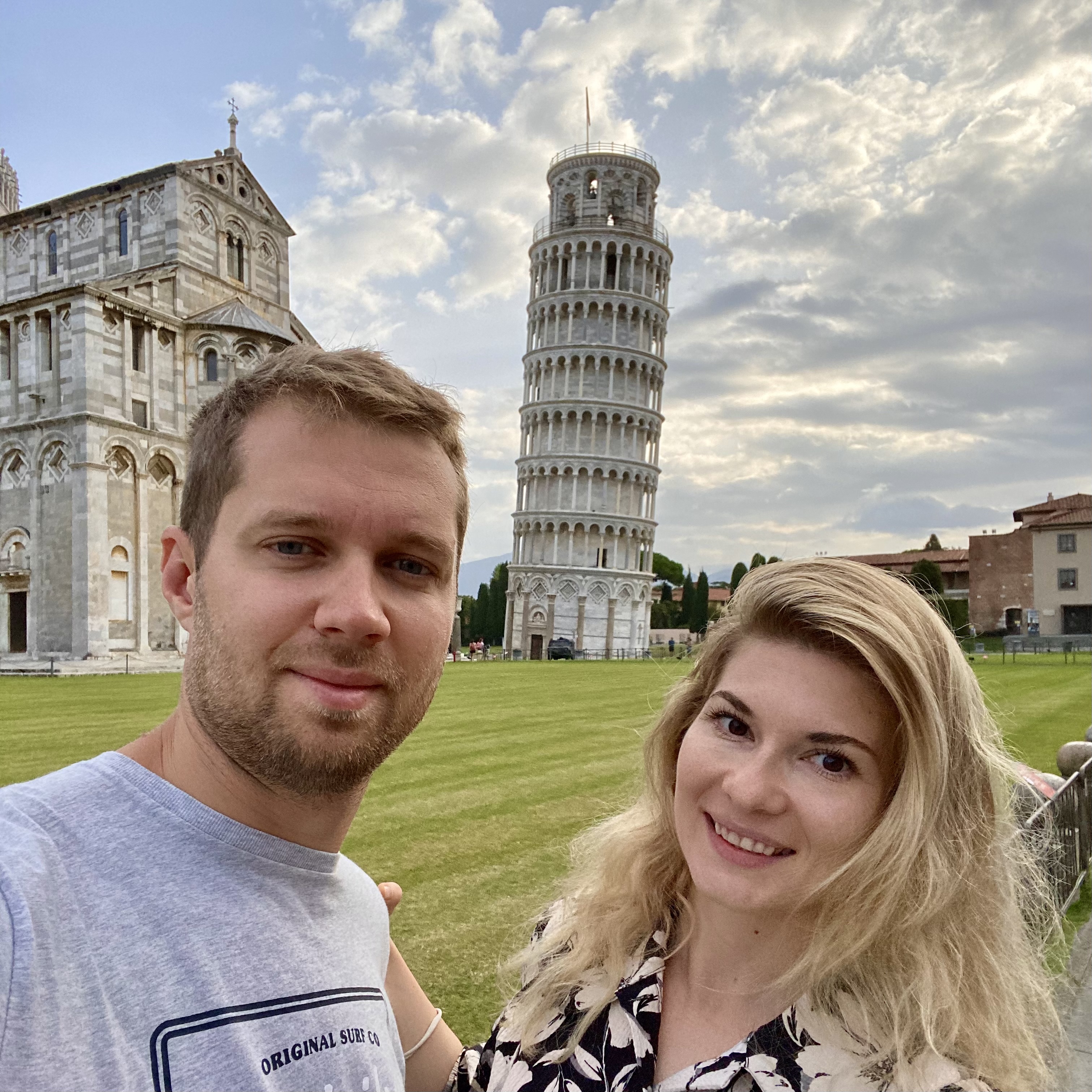 Denis and Julia at the Leaning Tower of Pisa